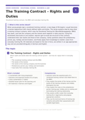 The Training Contract – Rights and Duties