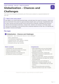 Globalization – Chances and Challenges