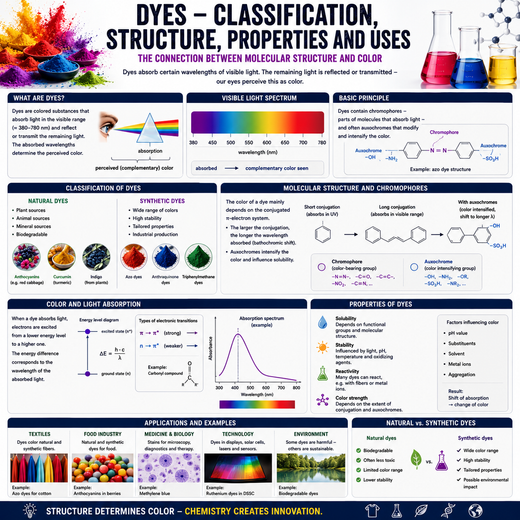 Chemistry of Dyes – Structure, Color & Molecular Properties