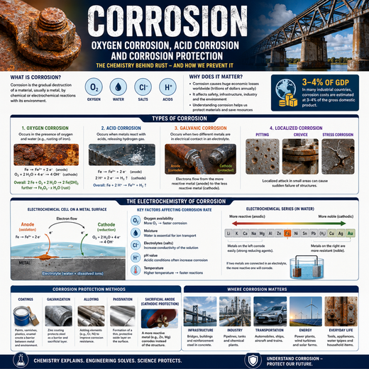 Corrosion Chemistry – Oxygen Corrosion, Acid Corrosion & Corrosion Protection