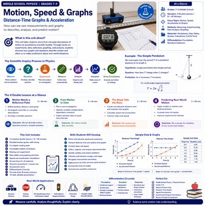 Describing Motion & Interpreting Graphs | Speed, Acceleration & Motion Graphs | Physics Unit | Grades 7–9