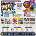 Drawing, Color & Pattern Bundle | Light and Shadow, Color Theory & Ornament | 3 Art Studios | Grades 5–9
