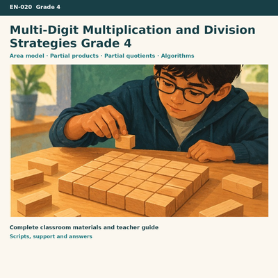 Multi-Digit Multiplication and Division | Area Model, Partial Products & Partial Quotients | Grade 4