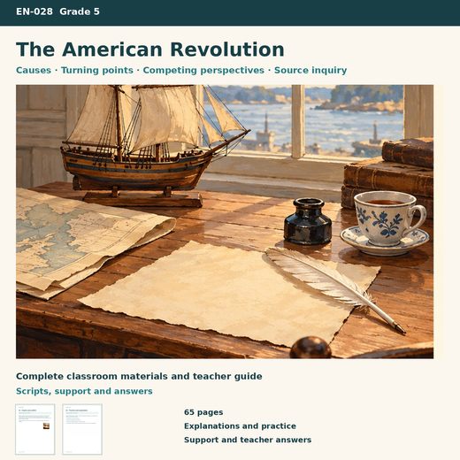 The American Revolution | 10 Lessons, Case Cards & Inquiry Workshops | Grade 5