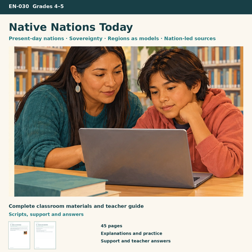 Native Nations Today | 8 Lessons, Case Cards & a Project | Grades 4–5