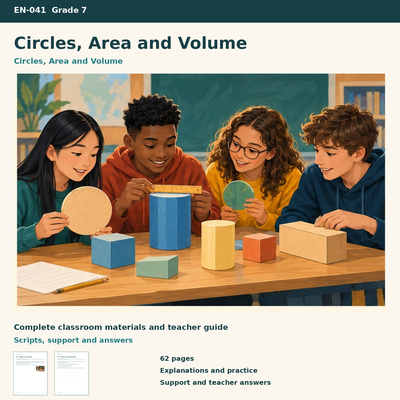 Circles, Area and Volume | 8 Lessons, 8 Investigations & a Project | Grade 7