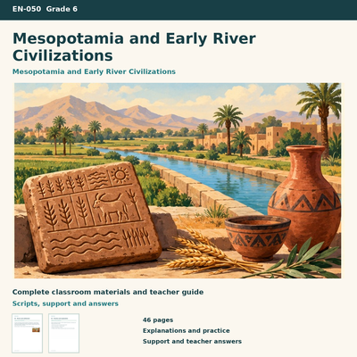 Mesopotamia and Early River Civilizations | 8 Lessons, 8 Case Cards & a Project | Grade 6