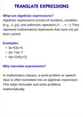 Algebra Basics – Understanding and Simplifying Algebraic Expressions | Math Resource | GRADE 5–9