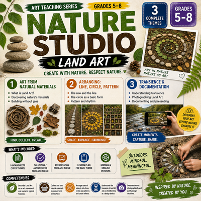 Land Art Activities | Natural Materials, Outdoor Art & Documentation | Middle School Art Unit | Grades 5–8