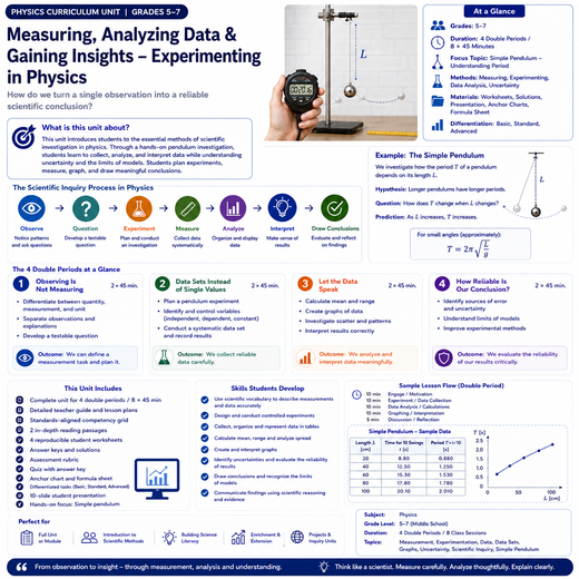 Measurement, Data Analysis & Scientific Inquiry | Physics Unit | Grades 5–7
