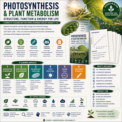 Photosynthesis and Plant Metabolism | Leaf Structure, Chloroplasts & the Calvin Cycle