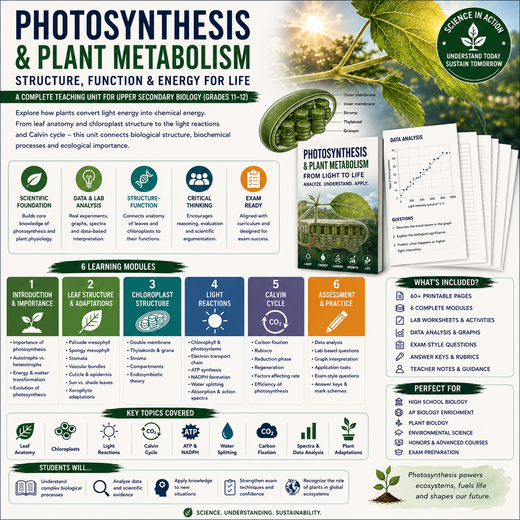 Photosynthesis and Plant Metabolism | Leaf Structure, Chloroplasts & the Calvin Cycle