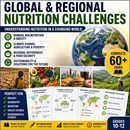 Global and Regional Nutrition Challenges High School Biology Climate Change Sustainable Agriculture Global Food Systems Nutrition Education Geography Environmental Science Educational Infographic Grades 10–12