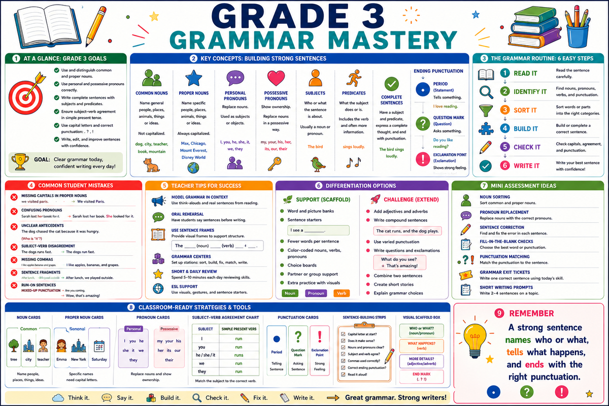 Grade 3 Grammar Mastery Infographic