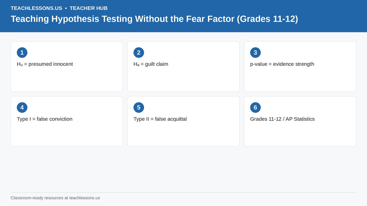 Teaching Hypothesis Testing Without the Fear Factor (Grades 11-12)