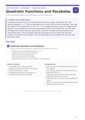 Quadratic Functions and Parabolas