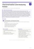Characterisation and Analysing Fiction