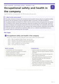 Occupational safety and health in the company