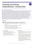 Listening and Viewing Comprehension – Practice Pack