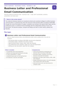 Business Letter and Professional Email Communication
