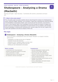Shakespeare – Analysing a Drama (Macbeth)