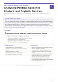 Analysing Political Speeches – Rhetoric and Stylistic Devices