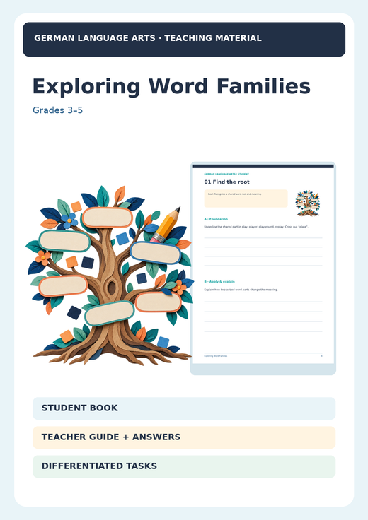 Exploring Word Families | Root Words, Prefixes & Suffixes | ELA Word Study Unit | Grades 2–4