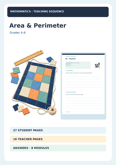 Area & Perimeter | Unit Squares, Formulas, Compound Shapes & Garden Problems | Math Unit | Grades 3–5