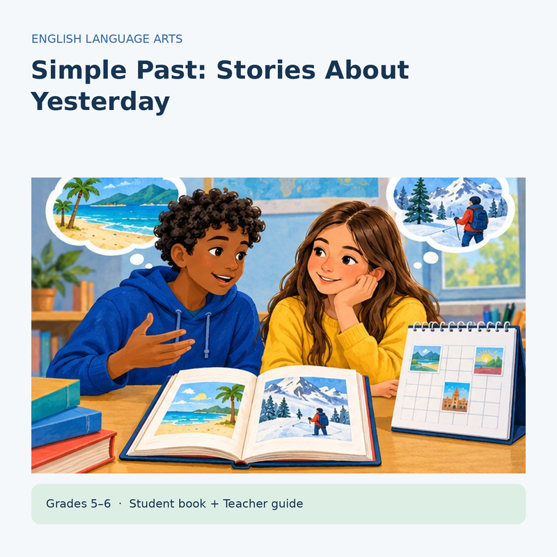 Simple Past: Stories About Yesterday – ELA / ESL Grammar unit cover, Grades 5–6