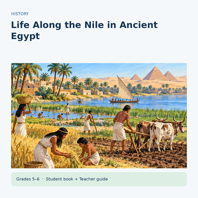 Life Along the Nile in Ancient Egypt | Farming, Society, Pharaohs, Beliefs & Source Work | History Unit | Grades 5–6