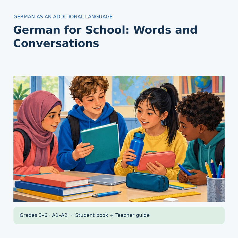 German for School: Words & Conversations – World Languages / German unit cover, Grades 3–6