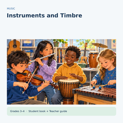 Instruments & Timbre | Strings, Wind, Drums & Bars, Create a Sound Piece | Music Unit | Grades 3–4