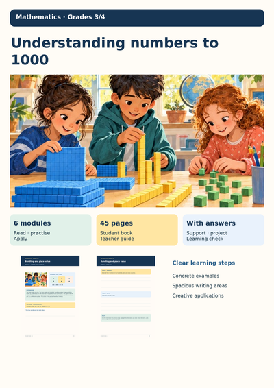 Numbers to 1000 | Place Value, Comparing & Ordering, Number Lines & Word Problems | Math Unit | Grades 3–4