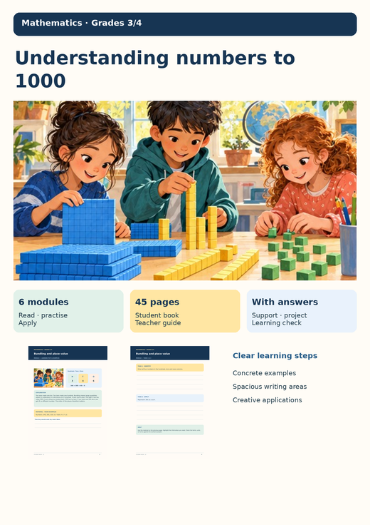 Numbers to 1000 | Place Value, Comparing & Ordering, Number Lines & Word Problems | Math Unit | Grades 3–4