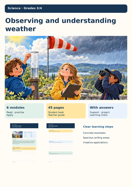 Observing & Understanding Weather | Temperature, Clouds, Wind, Rain & Forecasts | Science Unit | Grades 3–4