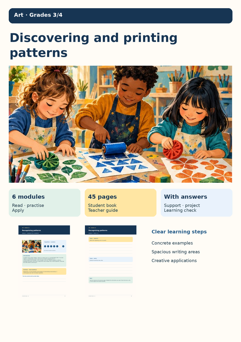 Discovery Bundle | 4 Complete Units: Numbers to 1000, Stone Age, Patterns & Printing, Voices & Songs | Grades 3–6