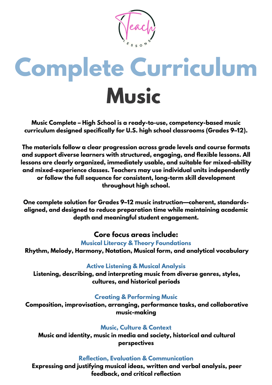 Music Complete – Ready-to-Use Curriculum for High School Music (Grades 9–12) image 2