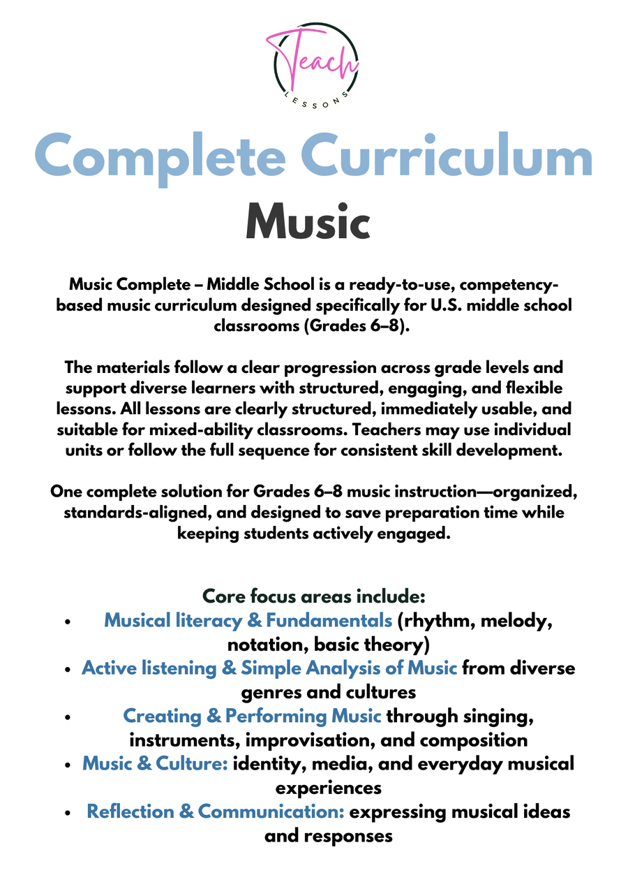 Music Complete – Ready-to-Use Curriculum for Middle School Music (Grades 6–8) image 2