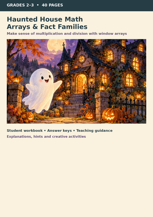 Haunted House Math | Arrays, Fact Families & Multiplication | Grades 2–3