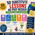 50 No-Prep Substitute Lessons for Elementary Classrooms