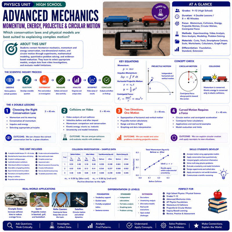 Advanced Mechanics | Momentum, Impulse, Projectiles & Circular Motion | Physics Unit | Honors & AP