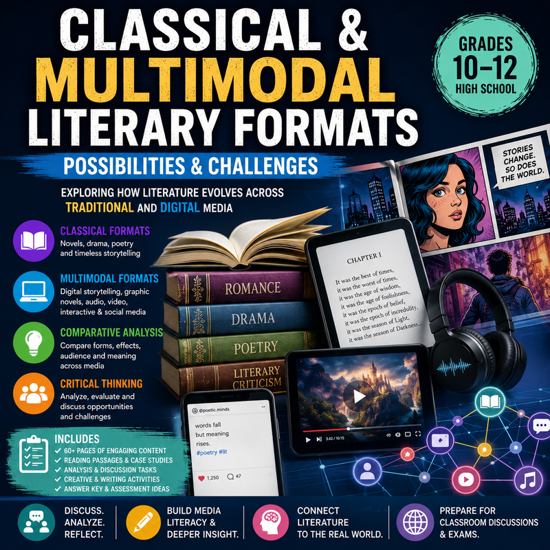 High School Literature Media Studies Multimodal Literature English Language Arts Classroom Resource