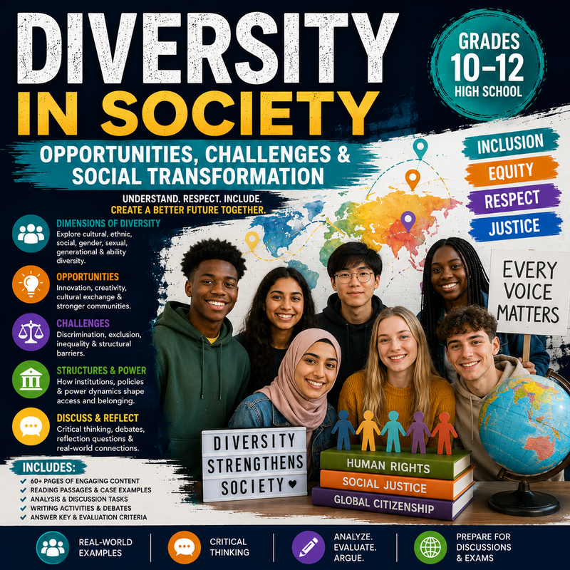High School Diversity in Society Inclusion Equity Identity Global Issues Social Studies Classroom Resource