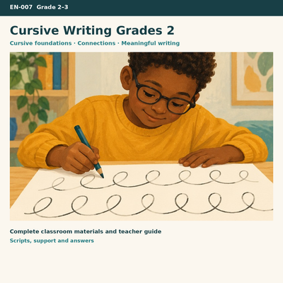 Cursive Writing | Strokes, Letters a–z & Joining Words | Grades 2–3