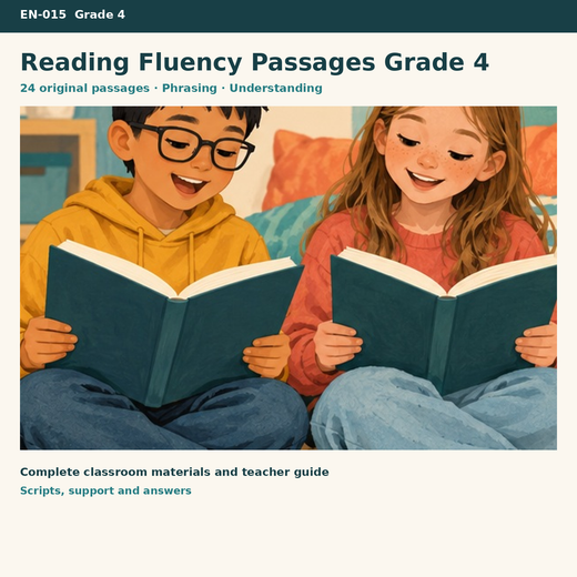 Reading Fluency Passages | 24 Original Passages with Meaning Checks | Grade 4