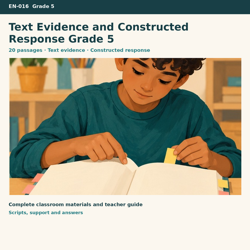 Text Evidence and Constructed Response – cover