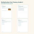 Multiplication Fact Fluency – preview of sample pages