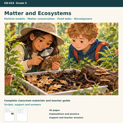 Matter and Ecosystems | 8 Lessons, Case Cards & a Project | Grade 5