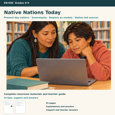 Native Nations Today | 8 Lessons, Case Cards & a Project | Grades 4–5