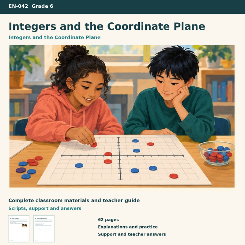 Integers and the Coordinate Plane | 8 Lessons, 8 Challenges & a Project | Grade 6